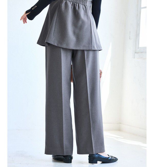 VIS「【美easy】ウーリッシュワンタックワイドパンツ【セットアップ対応/洗える】」|スラックス|