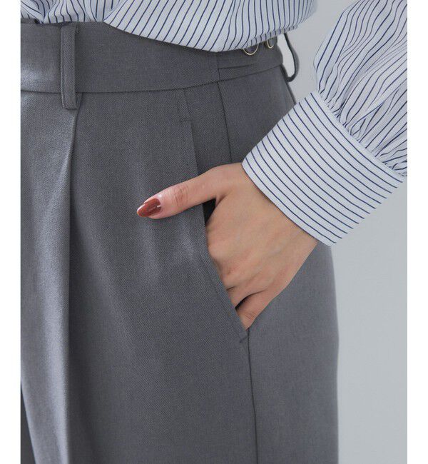 VIS「【美easy】ウーリッシュワンタックワイドパンツ【セットアップ対応/洗える】」|スラックス|