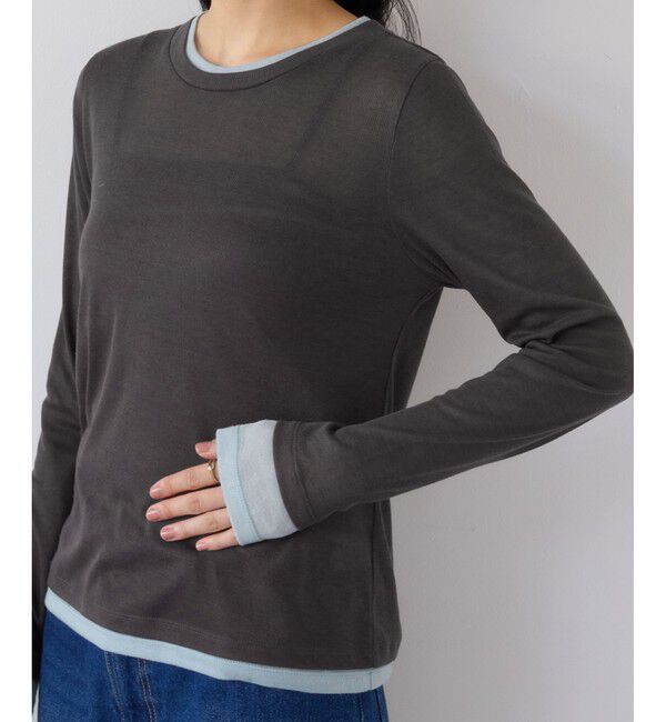 VIS「配色レイヤードシアーロンT」|Tシャツ・カットソー|