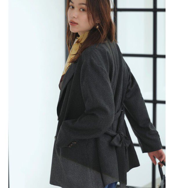 VIS「ヘリンボーンツイードベルテッドジャケット/セットアップ対応」|テーラードジャケット|