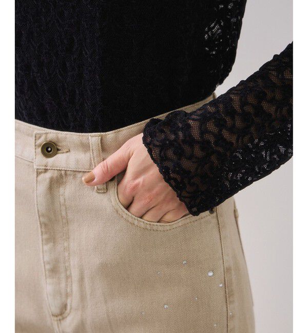 VIS「ビジューデニムパンツ」|デニム|