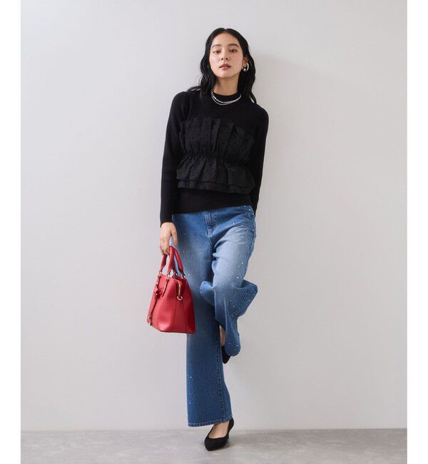 VIS「ビジューデニムパンツ」|デニム|