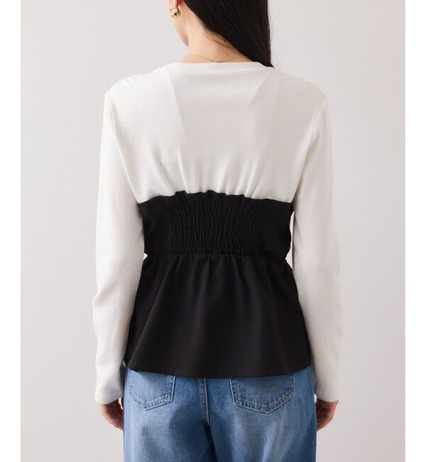 VIS「美easyウーリッシュリボンビスチェドッキングカットソープルオーバー/セットアップ対応・イージーケア」|Tシャツ・カットソー|