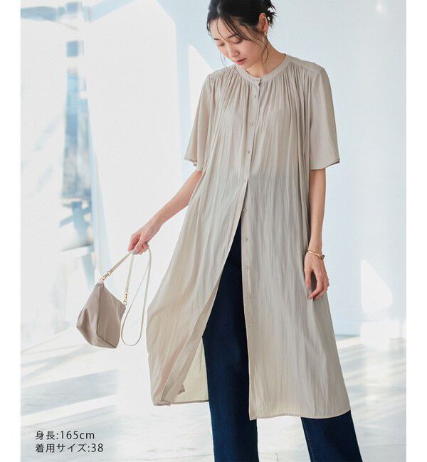 Rope&rsquo;Picnic「着丈選べる/接触冷感・UVカット/割繊ハーフスリーブワンピース」|ワンピース|