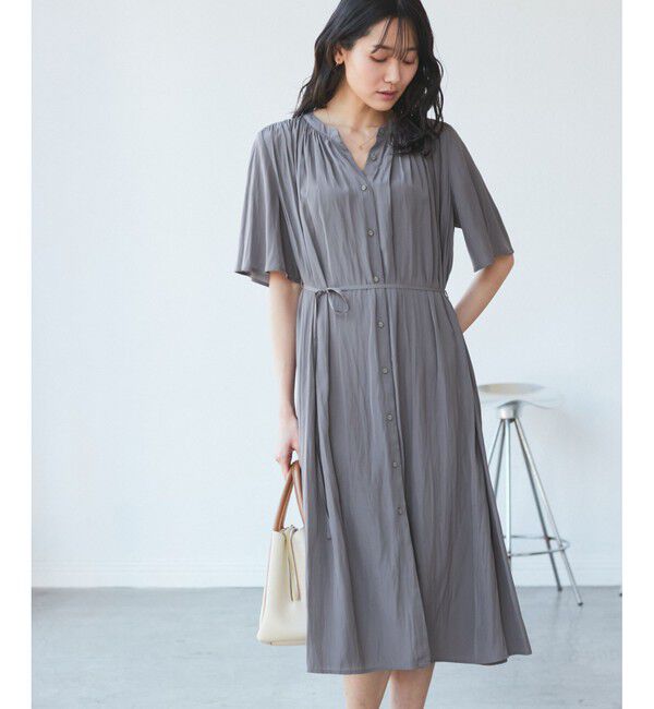 Rope&rsquo;Picnic「着丈選べる/接触冷感・UVカット/割繊ハーフスリーブワンピース」|ワンピース|