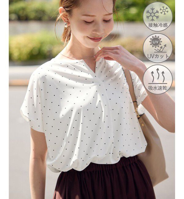 Rope&rsquo;Picnic「カットジョーゼットスキッパートップス」|Tシャツ・カットソー|ホワイト(10)