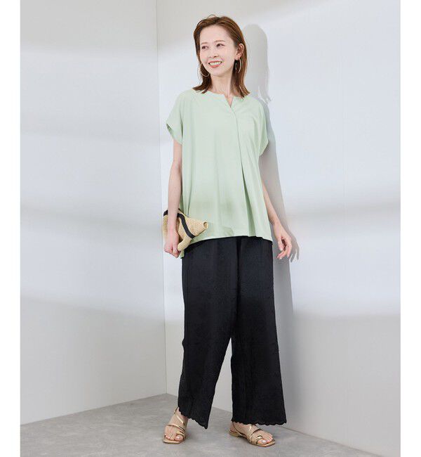 Rope&rsquo;Picnic「カットジョーゼットスキッパートップス」|Tシャツ・カットソー|