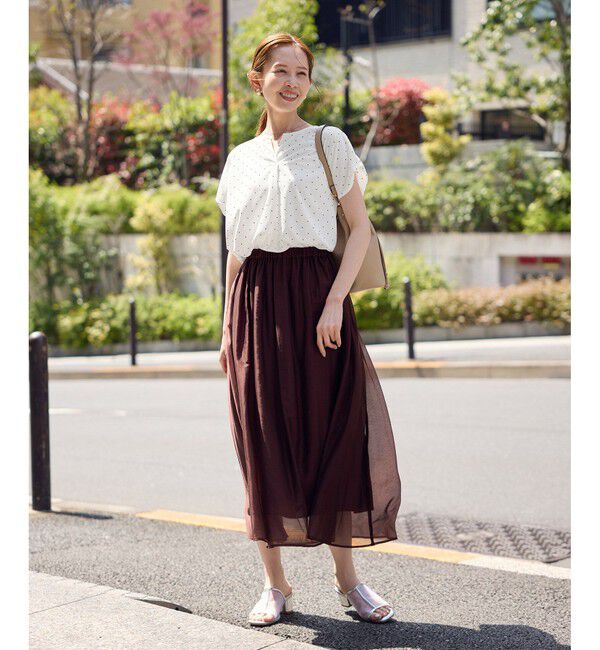 Rope&rsquo;Picnic「カットジョーゼットスキッパートップス」|Tシャツ・カットソー|