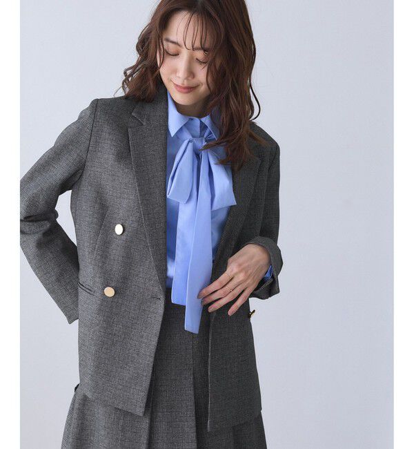 Rope&rsquo;Picnic「レディハンサムシリーズ ウールライク金ボタンジャケット(総裏地)/セットアップ対応」|テーラードジャケット|