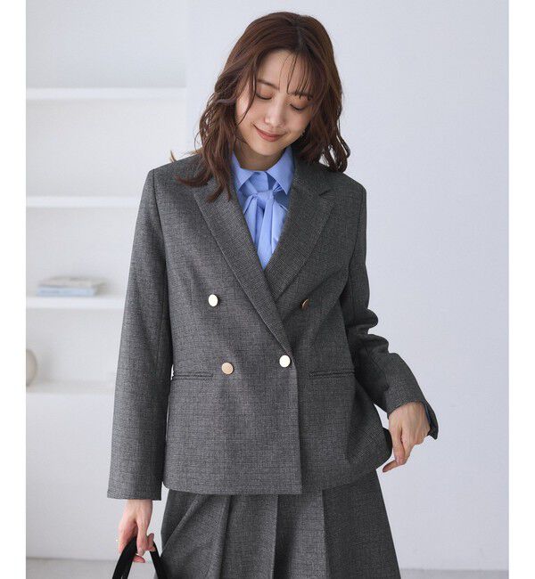 Rope&rsquo;Picnic「レディハンサムシリーズ ウールライク金ボタンジャケット(総裏地)/セットアップ対応」|テーラードジャケット|