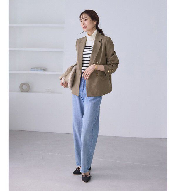 Rope&rsquo;Picnic「レディハンサムシリーズ ウールライク金ボタンジャケット(総裏地)/セットアップ対応」|テーラードジャケット|