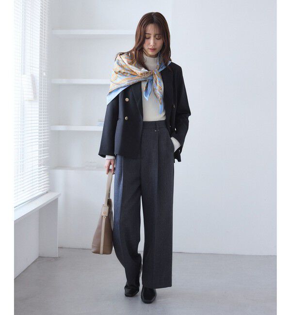 Rope&rsquo;Picnic「レディハンサムシリーズ ウールライク金ボタンジャケット(総裏地)/セットアップ対応」|テーラードジャケット|