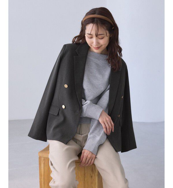 Rope&rsquo;Picnic「レディハンサムシリーズ ウールライク金ボタンジャケット(総裏地)/セットアップ対応」|テーラードジャケット|