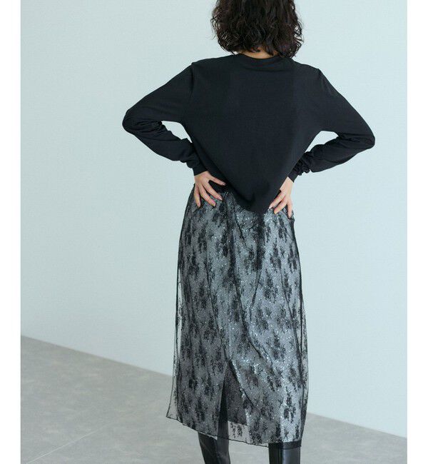 ADAM ET ROPE'「レースコンビロンT」|Tシャツ・カットソー|