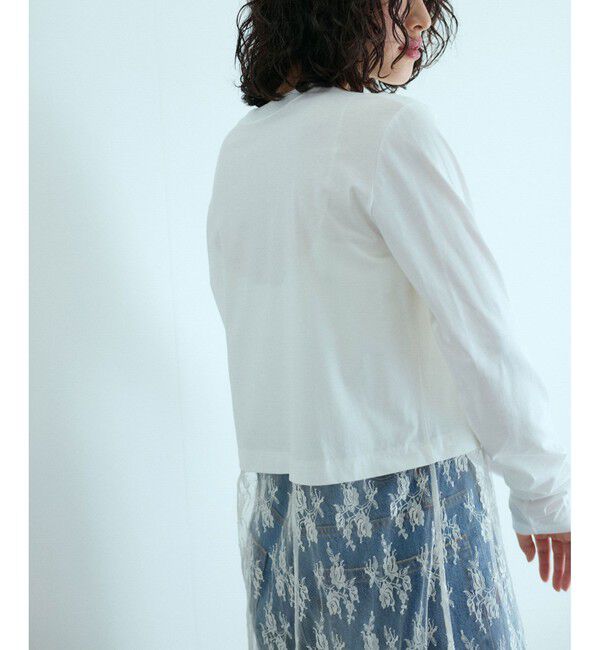 ADAM ET ROPE'「レースコンビロンT」|Tシャツ・カットソー|