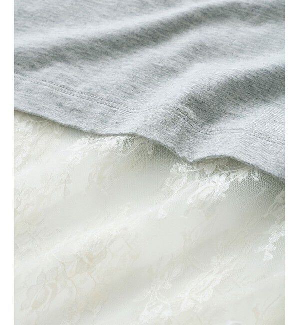 ADAM ET ROPE'「レースコンビロンT」|Tシャツ・カットソー|