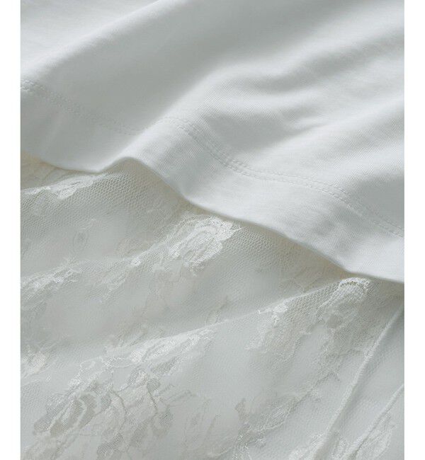 ADAM ET ROPE'「レースコンビロンT」|Tシャツ・カットソー|