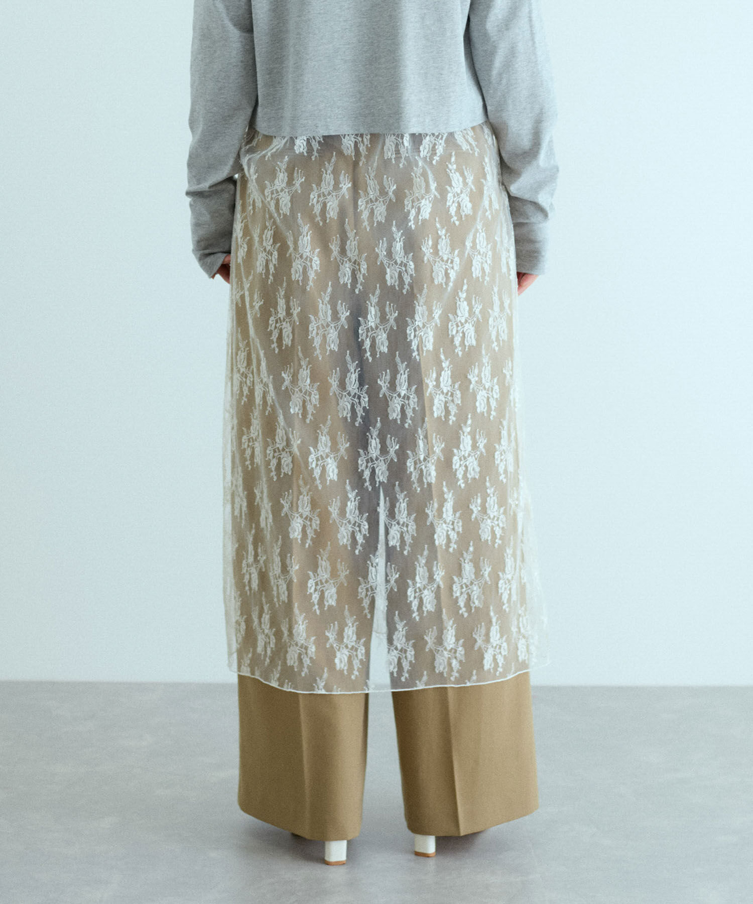 ADAM ET ROPE'「レースコンビロンT」|Tシャツ・カットソー|