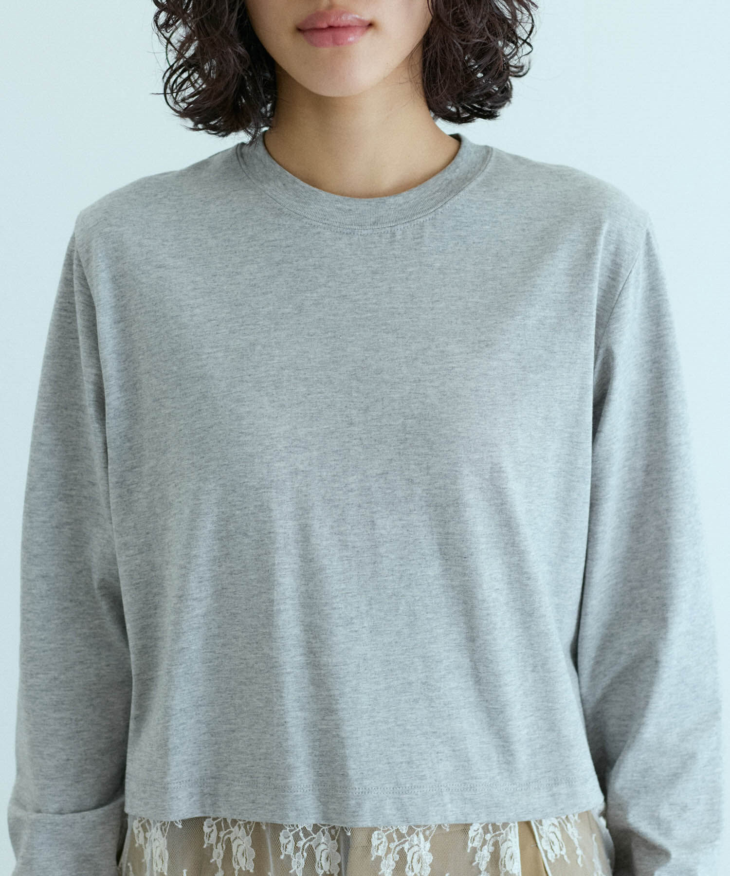 ADAM ET ROPE'「レースコンビロンT」|Tシャツ・カットソー|