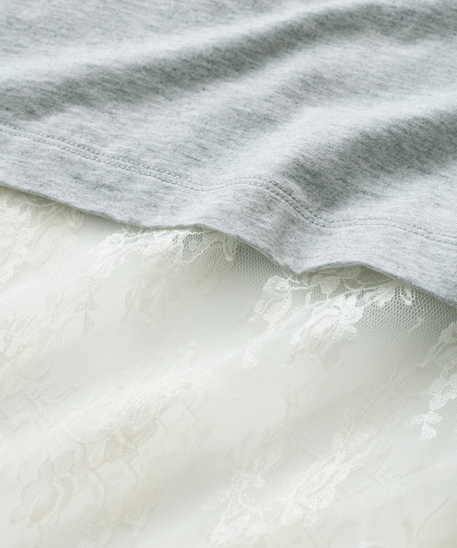 ADAM ET ROPE'「レースコンビロンT」|Tシャツ・カットソー|