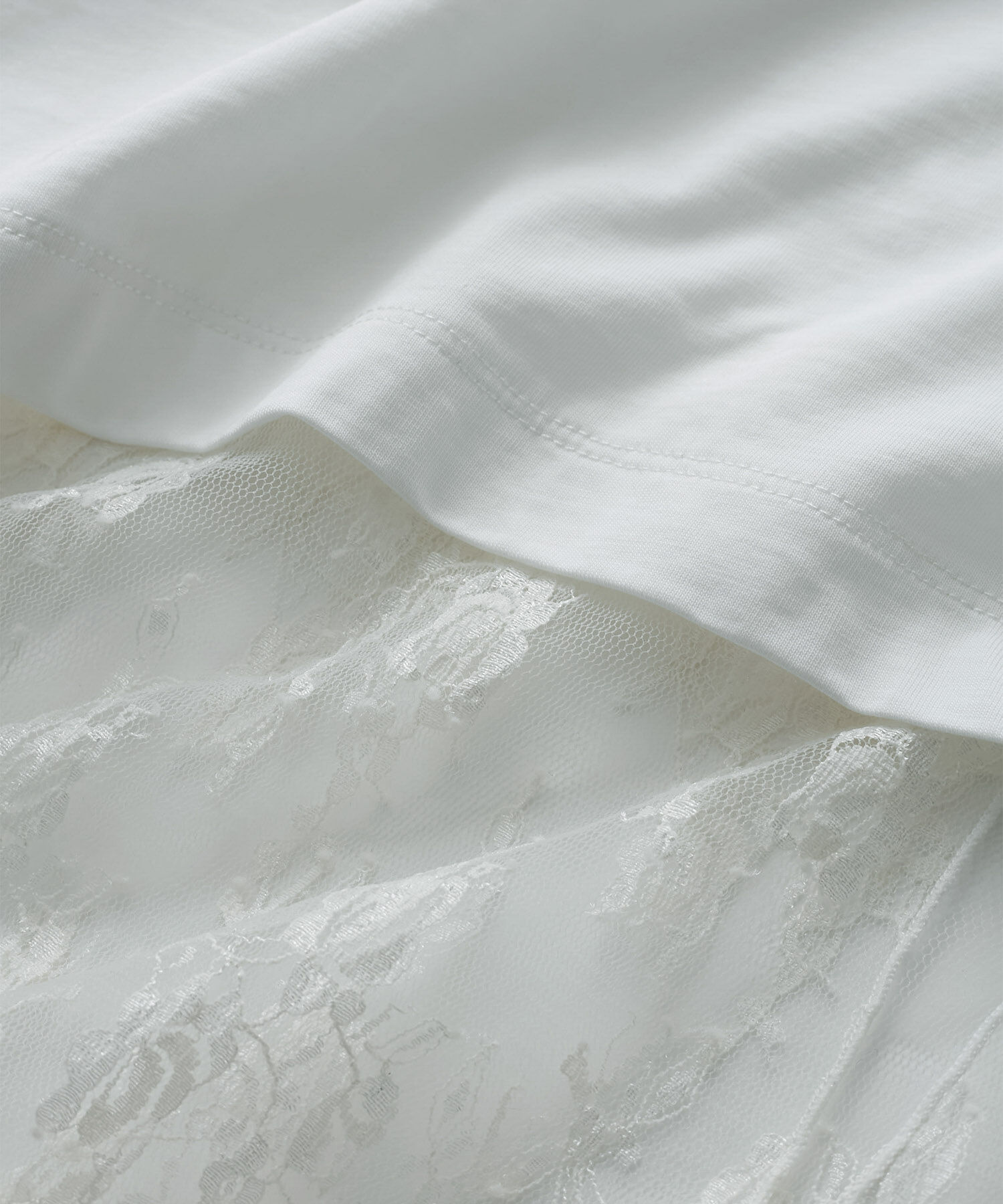 ADAM ET ROPE'「レースコンビロンT」|Tシャツ・カットソー|