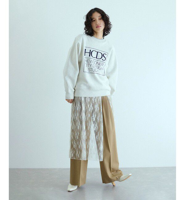 ADAM ET ROPE'「レースコンビロンT」|Tシャツ・カットソー|