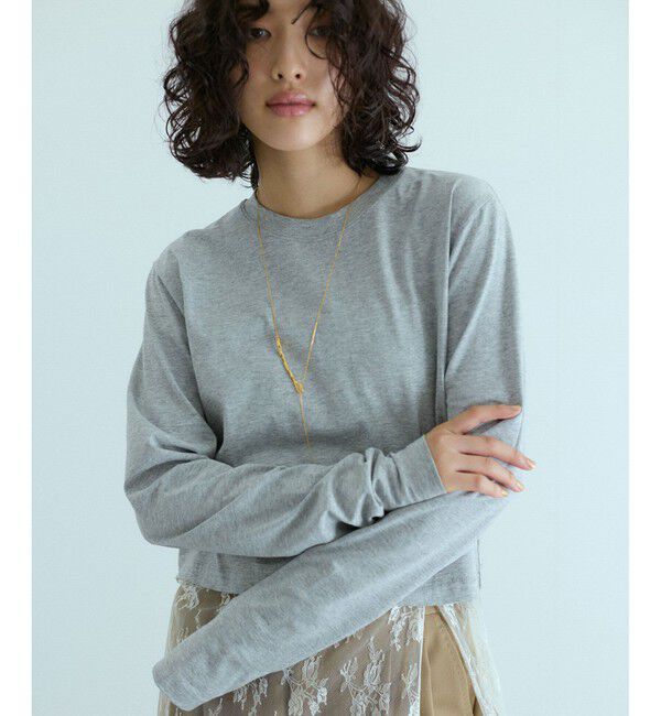 ADAM ET ROPE'「レースコンビロンT」|Tシャツ・カットソー|