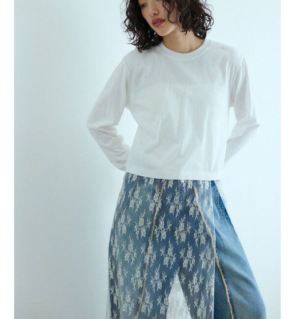ADAM ET ROPE'「レースコンビロンT」|Tシャツ・カットソー|オフサブ