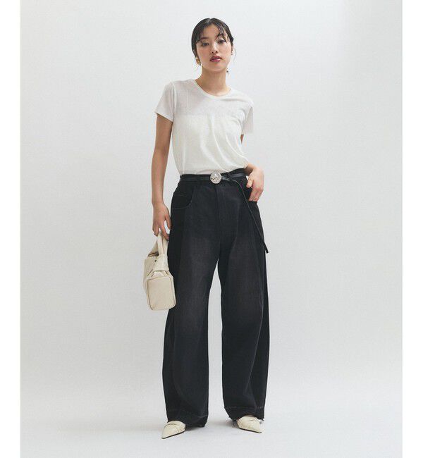 ADAM ET ROPE'「【サステナブル】リメイクライクコントラストデニム」|デニム|