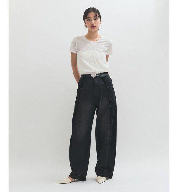 ADAM ET ROPE'「【サステナブル】リメイクライクコントラストデニム」|デニム|