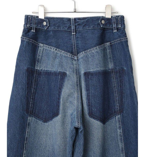 ADAM ET ROPE'「【サステナブル】リメイクライクコントラストデニム」|デニム|