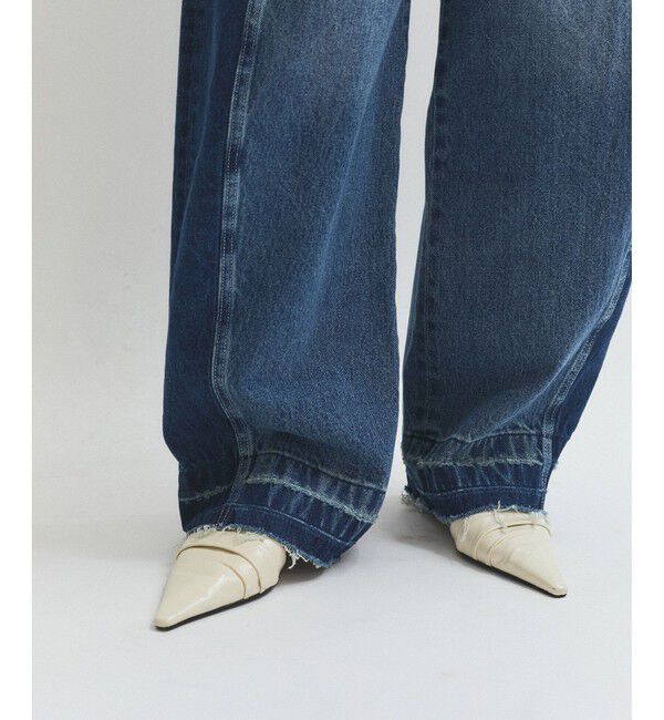 ADAM ET ROPE'「【サステナブル】リメイクライクコントラストデニム」|デニム|