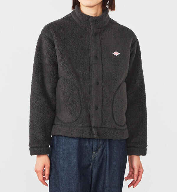 DANTON「DANTON | ダブルフェイスボア スタンドカラージャケット WOMEN」|ブルゾン・スタジャン|