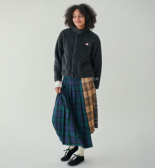 DANTON「DANTON | ダブルフェイスボア スタンドカラージャケット WOMEN」|ブルゾン・スタジャン|