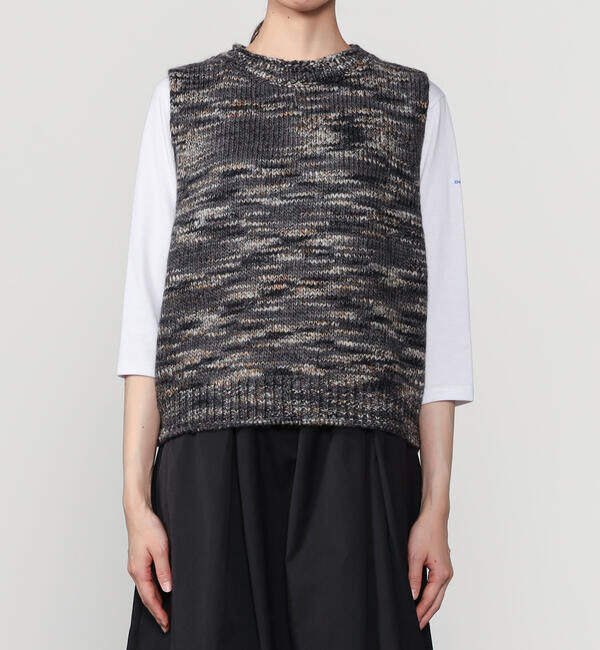 LE GLAZIK「LE GLAZIK | ミックスカラーヤーン ニットベスト WOMEN」|ベスト・ジレ|