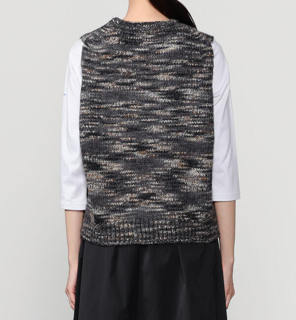 LE GLAZIK「LE GLAZIK | ミックスカラーヤーン ニットベスト WOMEN」|ベスト・ジレ|
