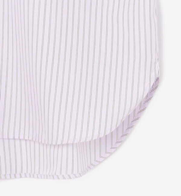 GYMPHLEX「Gymphlex | コットンストライプ ショートボタンダウン長袖シャツ PINK WOMEN」|シャツ・ブラウス|