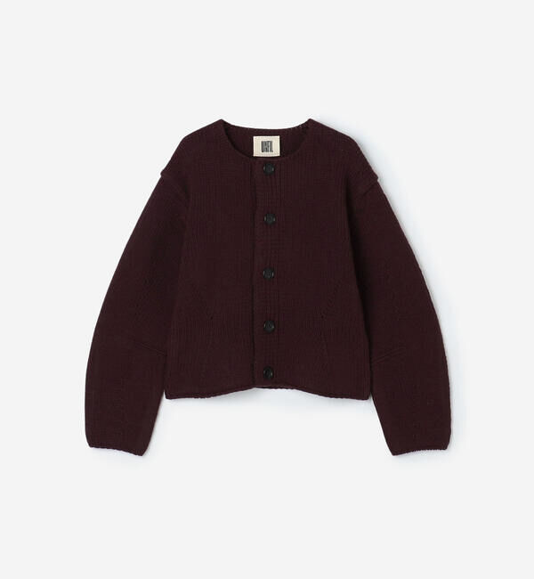 UNFIL「unfil | メリノウール チャンキーニットカーディガン WOMEN」|ニット・セーター|PURPLE系1