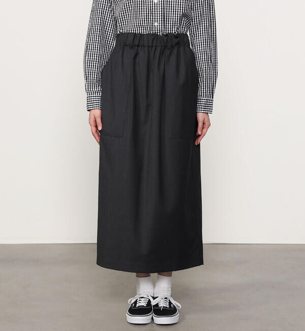  「nicholson & nicholson | ストレッチウール ロングスカート WOMEN」|スカート|