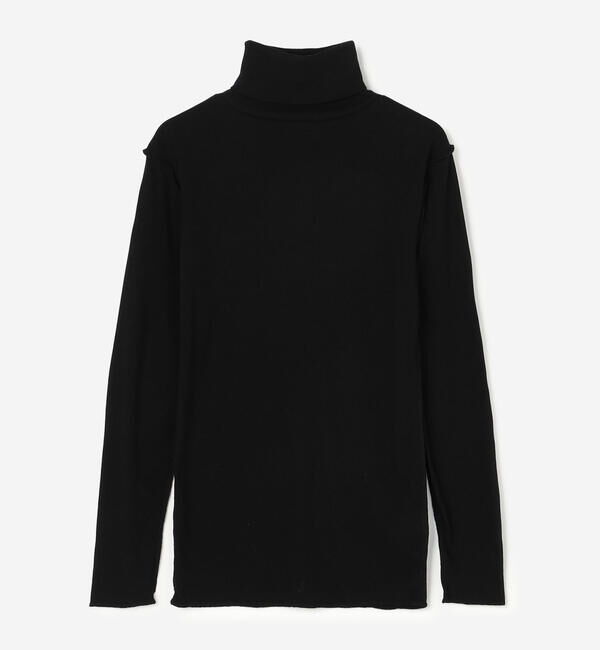  「MEYAME | ソフトリブ タートルネック WOMEN」|Tシャツ・カットソー|BLACK