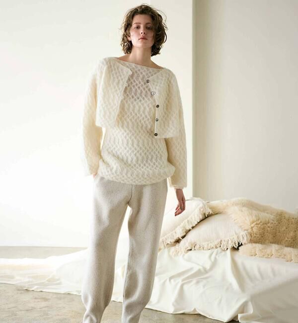  「WALANCE | ウールモヘア クロップドカーディガン WOMEN」|ニット・セーター|WHITE系1
