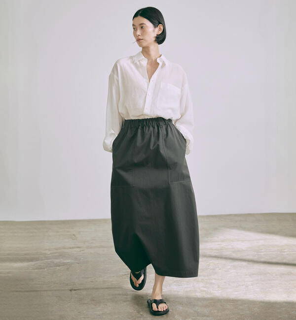  「nicholson & nicholson | チノ ロングスカート WOMEN」|スカート|CHARCOAL