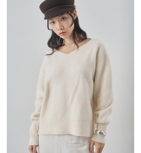  「フォックスウール Vネックプルオーバー」|ニット・セーター|