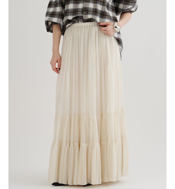  「オーガンジーティアードスカート」|スカート|