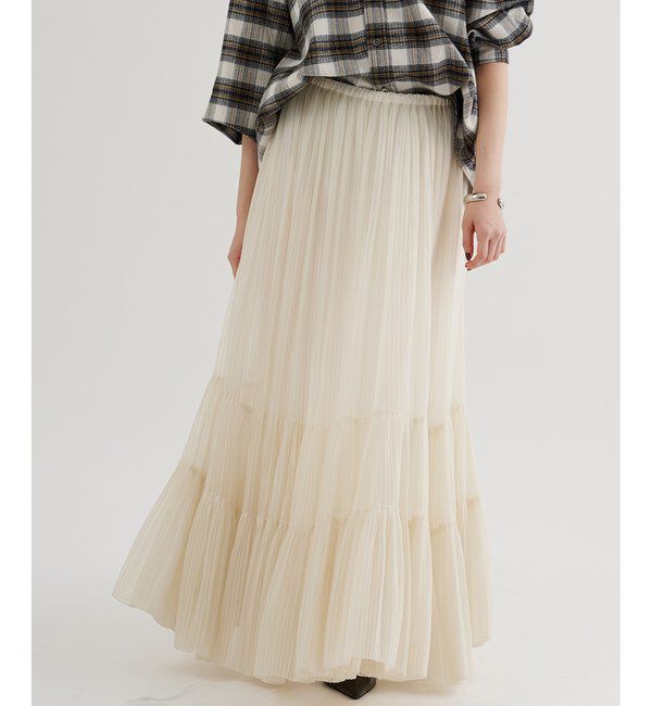  「オーガンジーティアードスカート」|スカート|