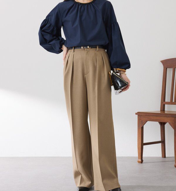  「ウールライクタックパンツ」|チノ|
