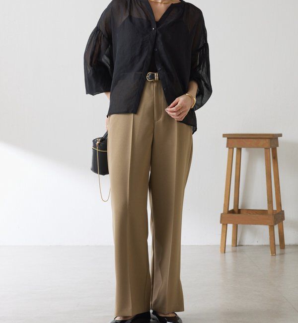  「ウールライクストレートパンツ」|チノ|