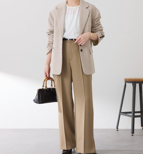 「ウールライクストレートパンツ」|チノ|
