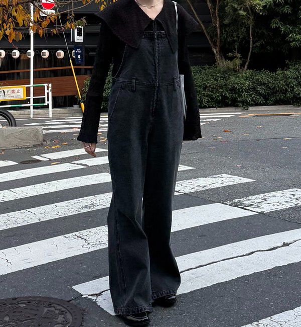  「Q.anos フレアデニムロンパース」|ワンピース|