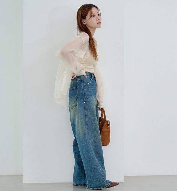  「【S.Lサイズ】オーガンジークレープシャツ」|シャツ・ブラウス|